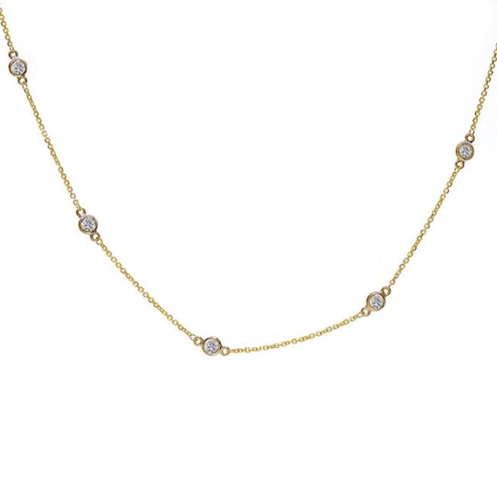 0.70 Ct. tw. Round Diamonds By The Yard Necklace 14K Gold